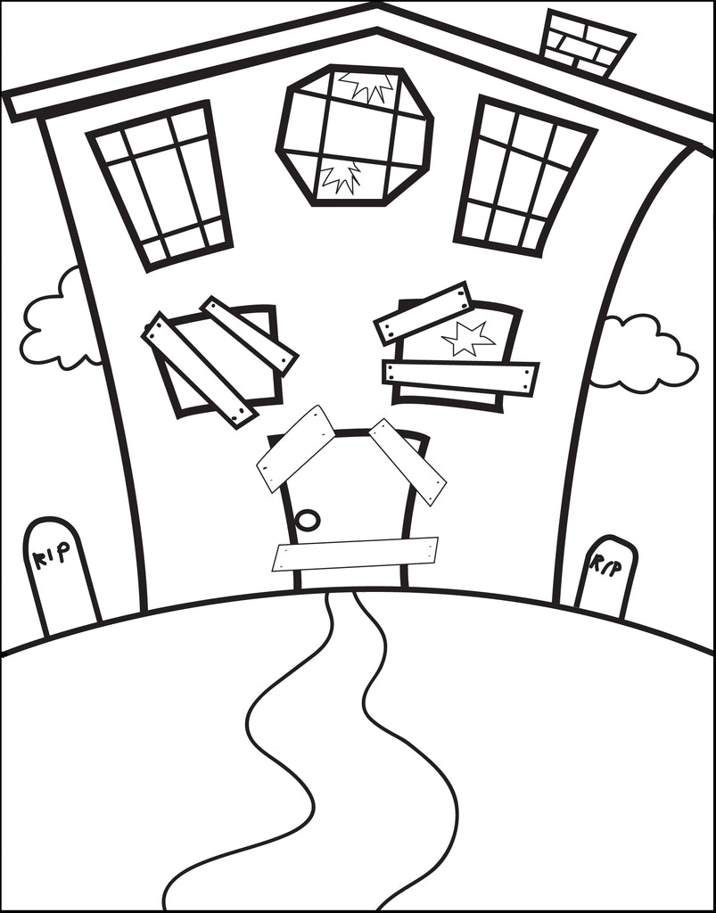 FREE Printable Haunted House Coloring Page for Kids