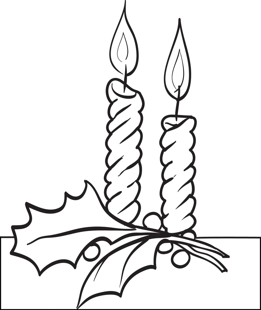 Printable Christmas Candles Coloring Page for Kids 5 SupplyMe