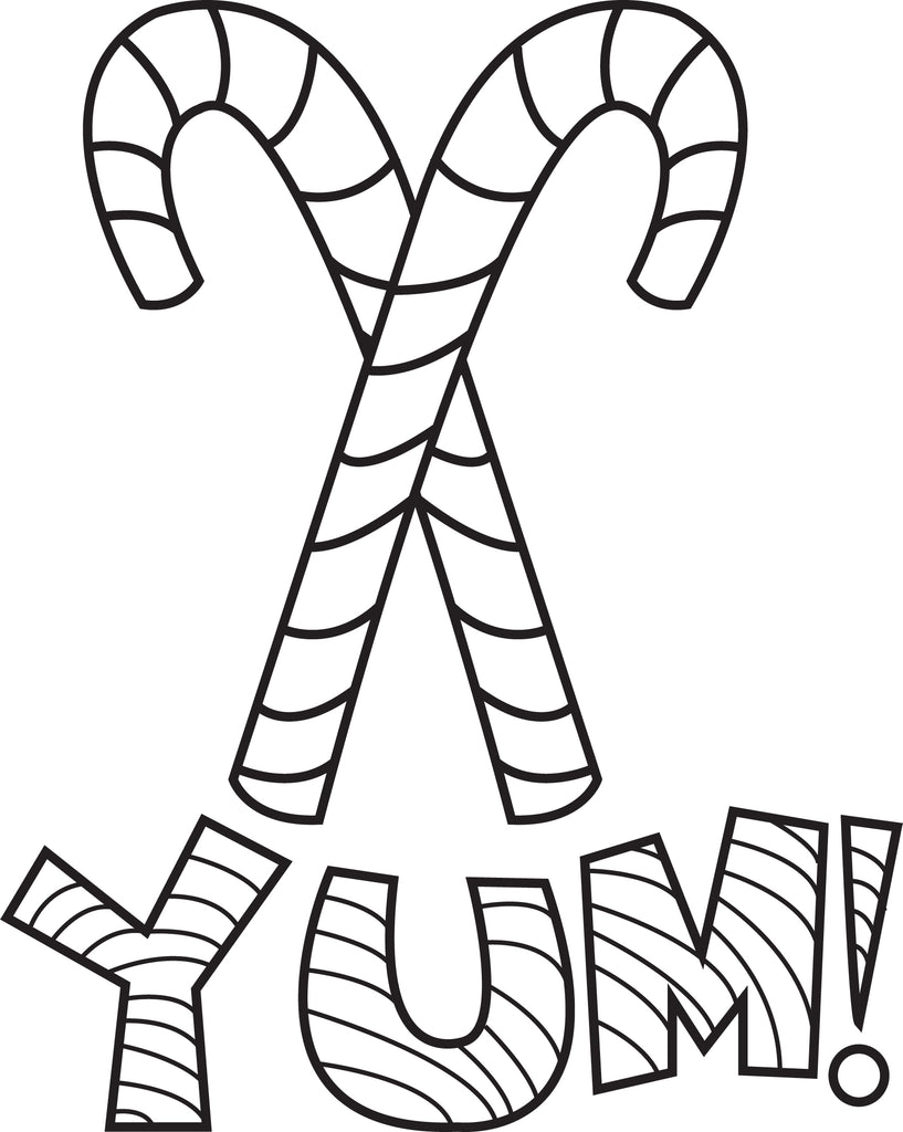 Printable Candy Canes Coloring Page for Kids #2 – SupplyMe