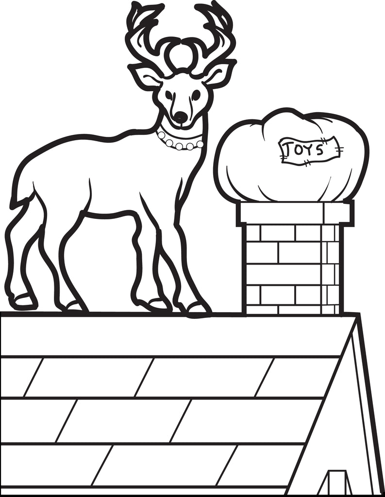 FREE Printable Reindeer Coloring Page for Kids #4 – SupplyMe