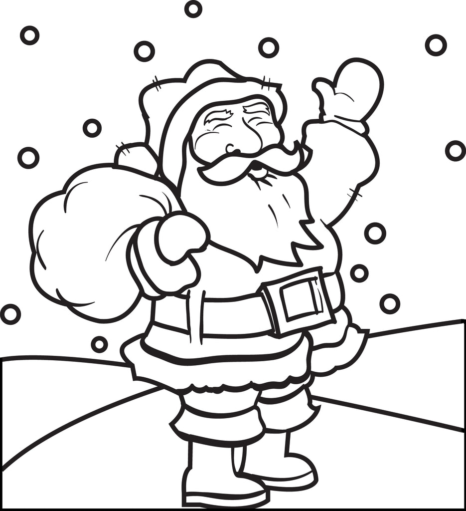 Printable Santa Claus Coloring Page for Kids 9 SupplyMe