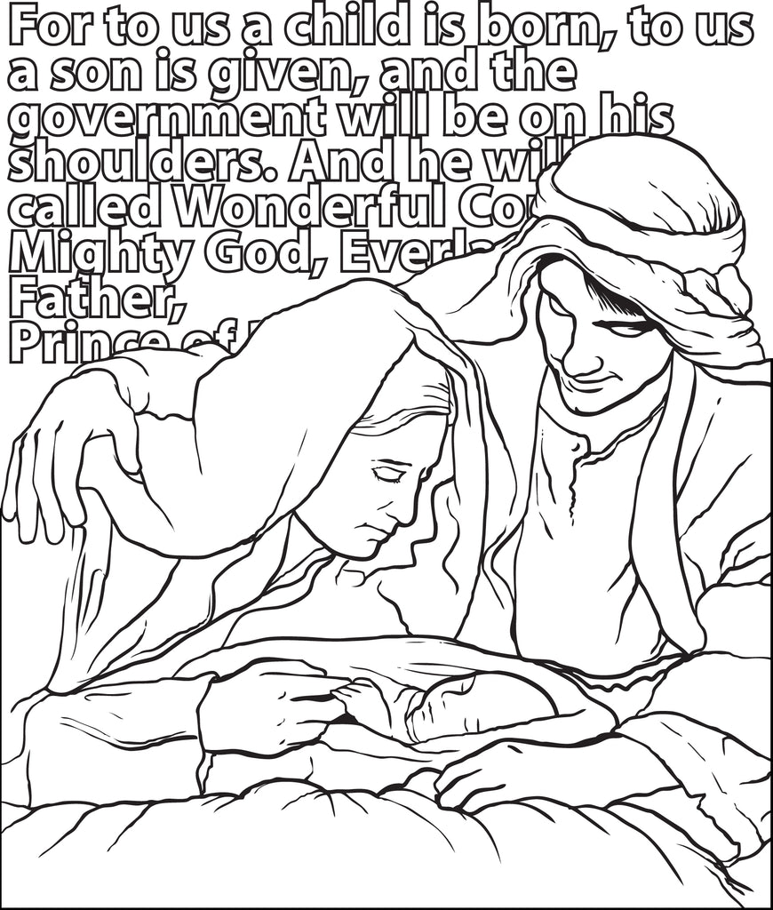FREE Printable Mary, Joseph, & Baby Jesus Christmas Coloring Page for Kids