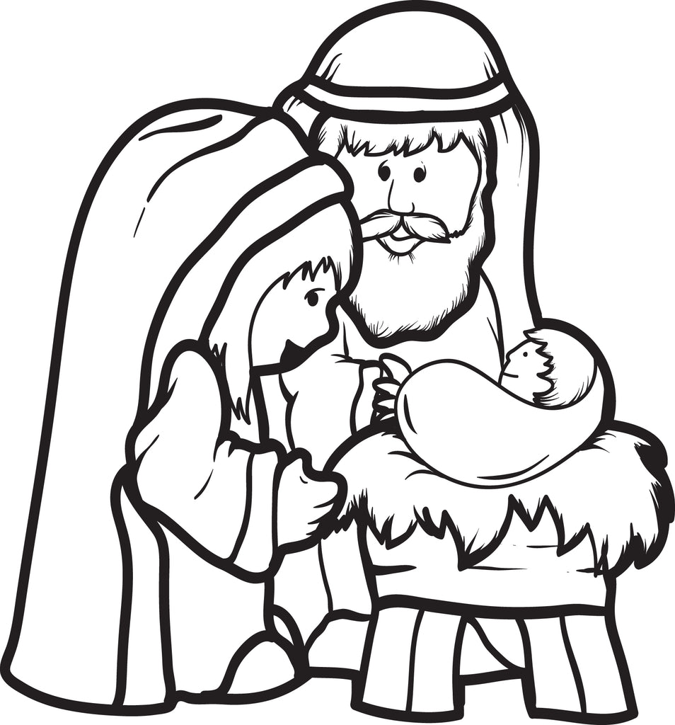 560 Animal Mary Joseph And Baby Jesus Coloring Page for Kids