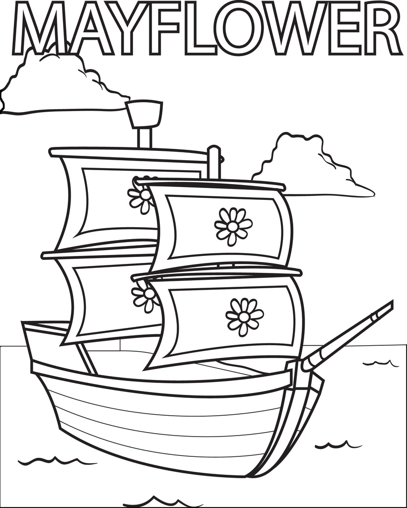 FREE Printable Mayflower Coloring Page for Kids #3 – SupplyMe