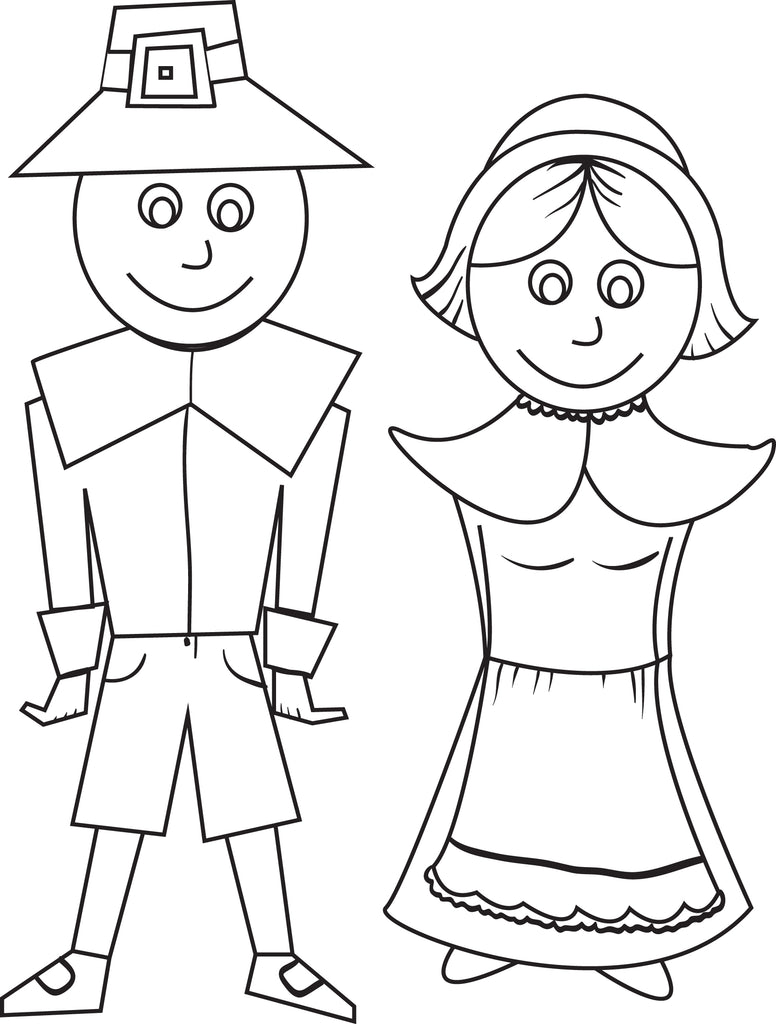 Printable Thanksgiving Pilgrim Coloring Page For Kids 7 SupplyMe