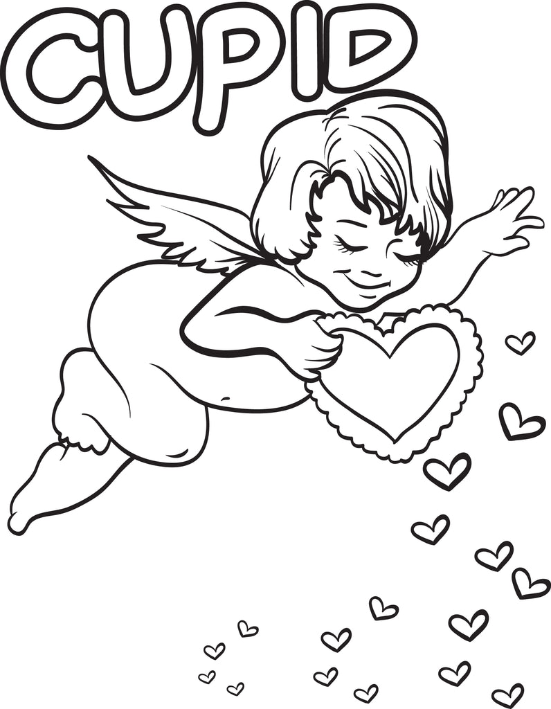 Printable Cupid Coloring Page for Kids #5 – SupplyMe