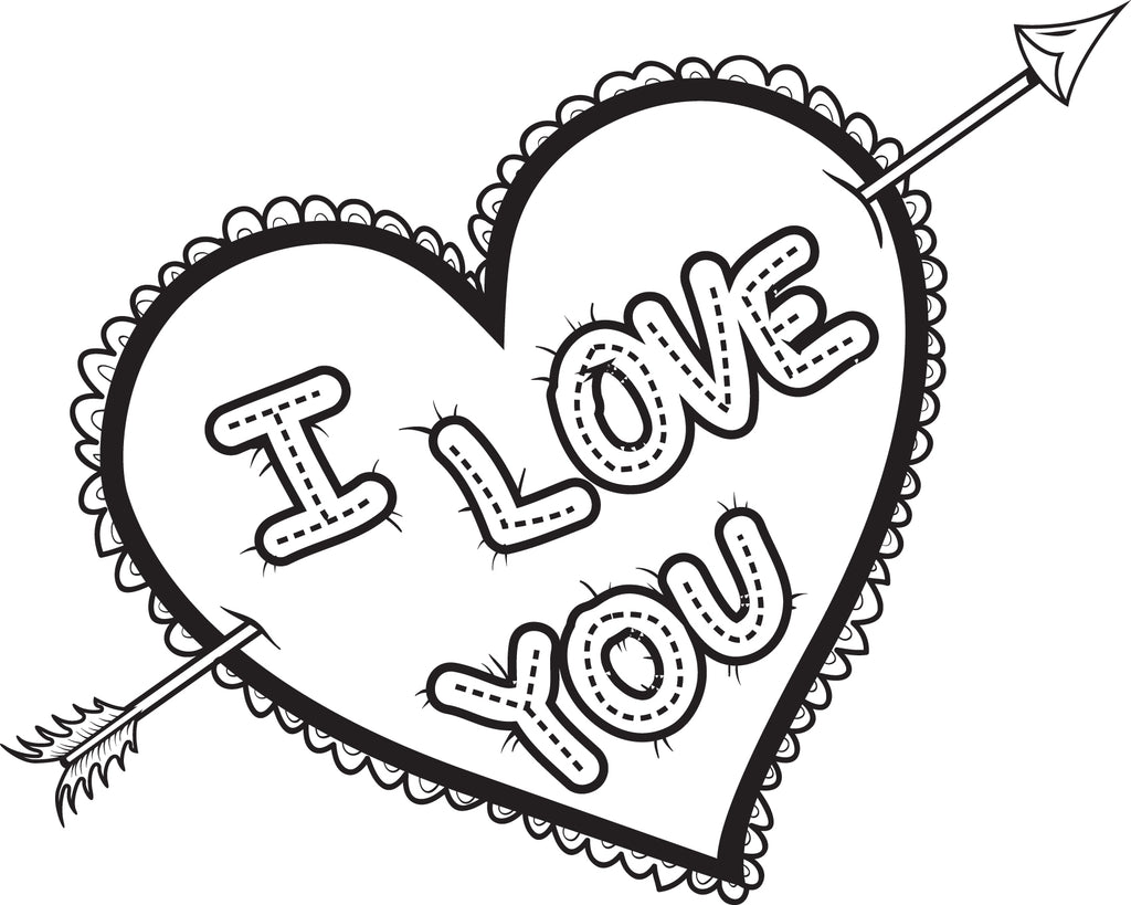 Download Printable I Love You Heart Coloring Page for Kids - SupplyMe