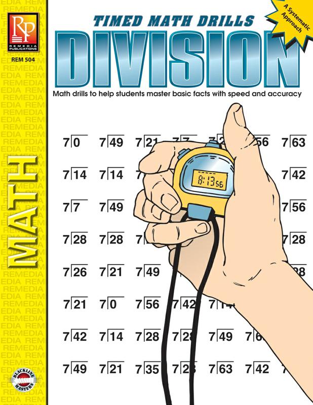 remedia publications timed math drills division activity book rem504 supplyme