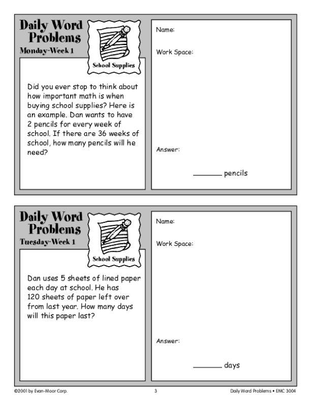 evan moor daily word problems grade 4 pdf