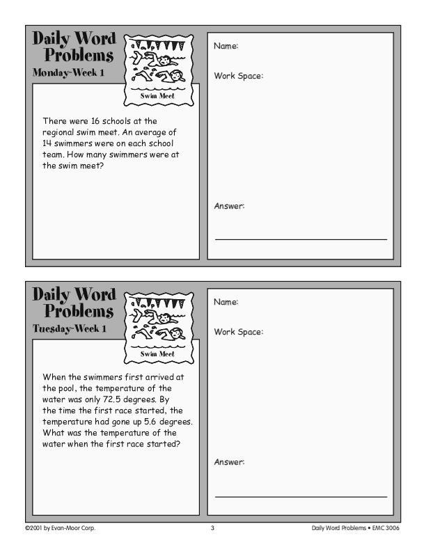 evan moor daily word problems grade 4 pdf