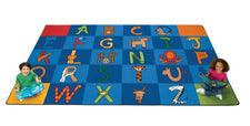 A to Z Animals Alphabet Circle Time Classroom Rug, 7'6" x 12' Rectangle