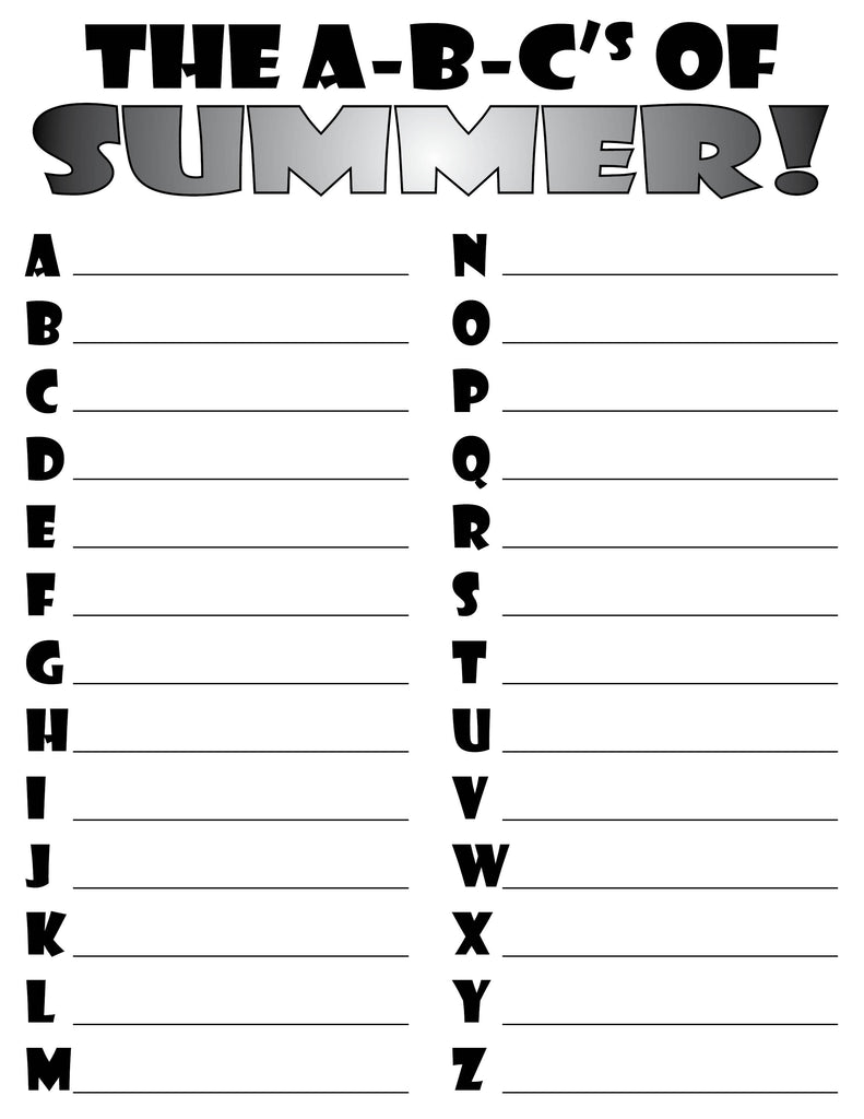 "What I Did This Summer" Printable Back To School