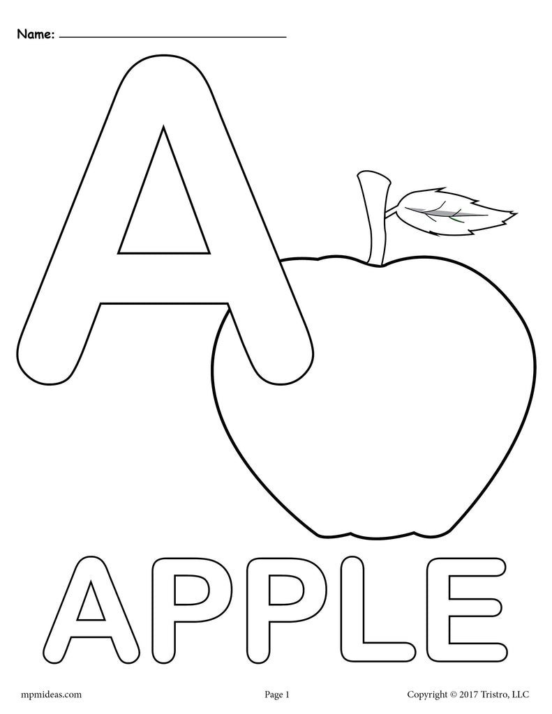 Letter A Alphabet Coloring Pages - 3 FREE Printable ...