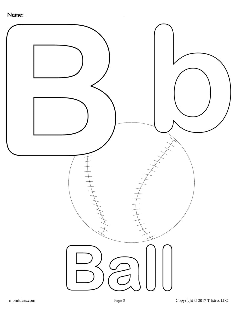 Letter B Alphabet Coloring Pages - 3 FREE Printable  