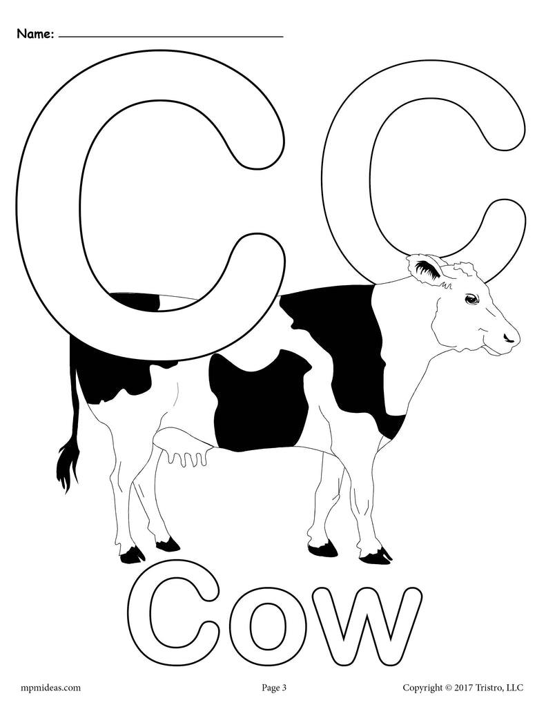 Letter C Alphabet Coloring Pages - 3 FREE Printable ...