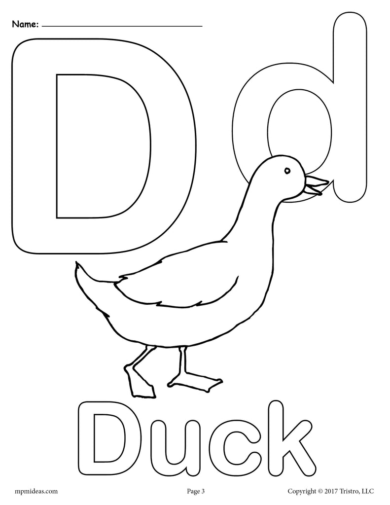 Letter D Alphabet Coloring Pages - 3 FREE Printable Versions! – SupplyMe