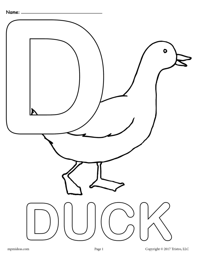 Letter D Alphabet Coloring Pages - 3 FREE Printable Versions! – SupplyMe