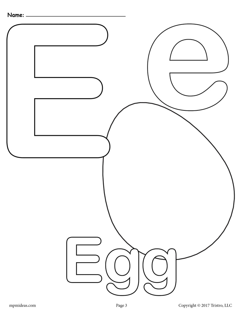 Letter E Alphabet Coloring Pages - 3 Printable Versions! – SupplyMe