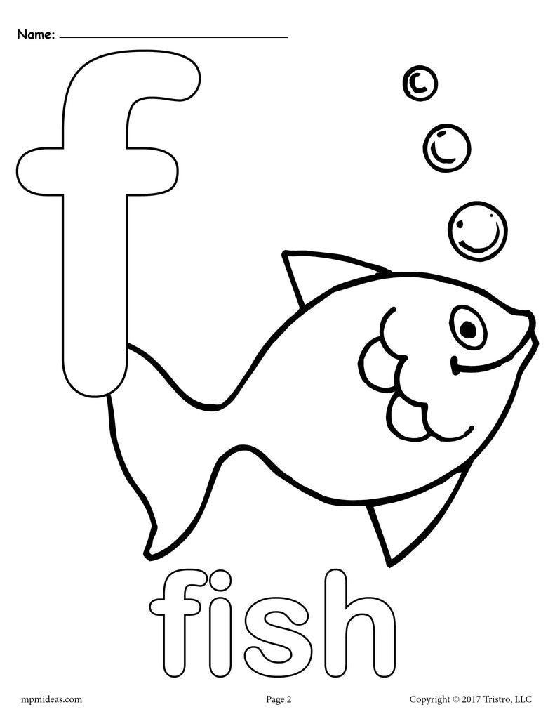 Letter F Alphabet Coloring Pages 3 FREE Printable