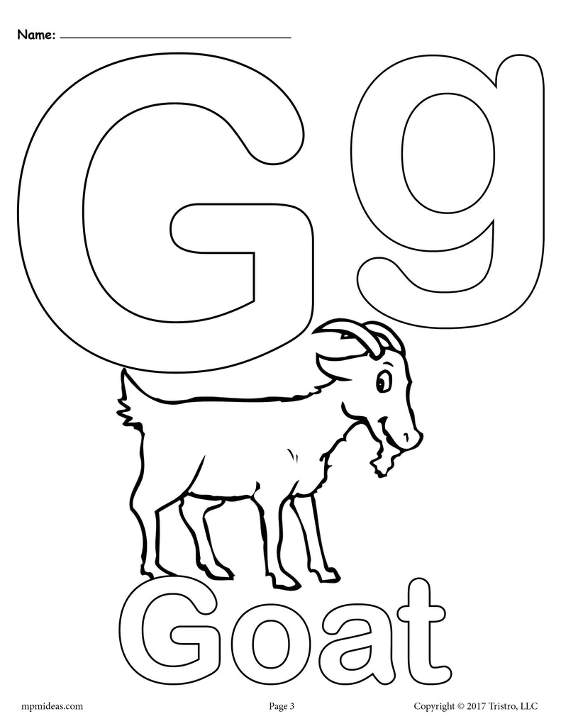 Download Letter G Alphabet Coloring Pages - 3 FREE Printable ...