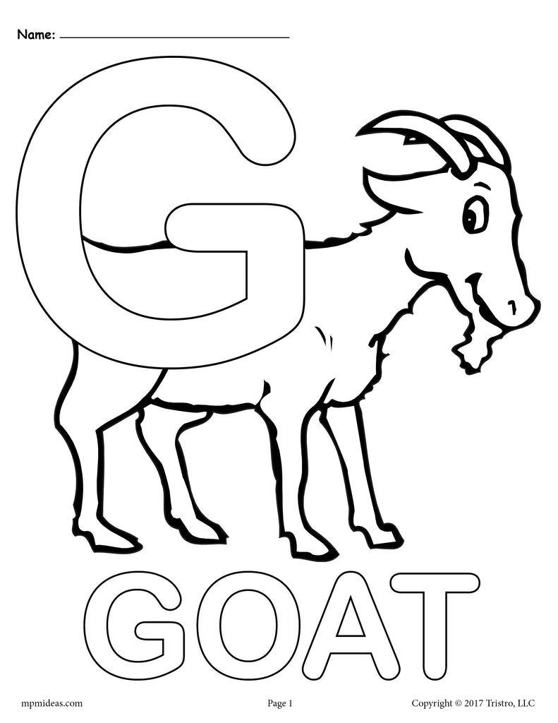 alphabet letters coloring pages g