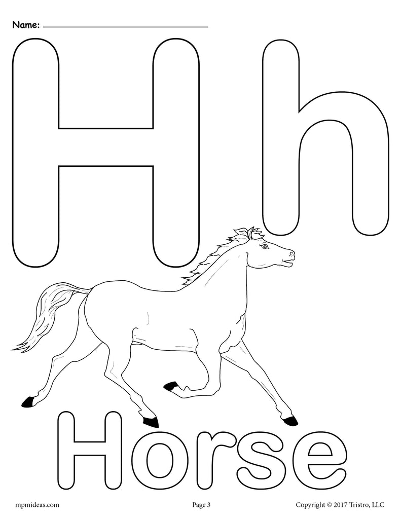 Letter H Alphabet Coloring Pages - 3 FREE Printable Versions! – SupplyMe