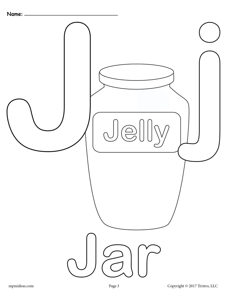 Letter J Alphabet Coloring Pages 3 FREE Printable