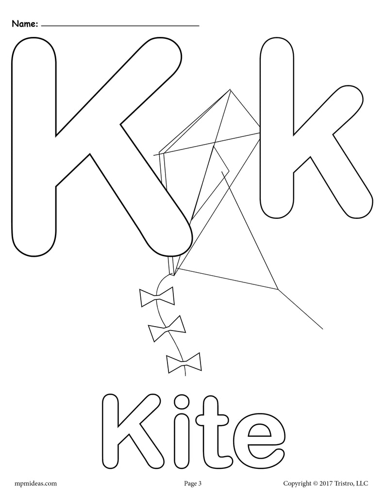 letter k alphabet coloring pages 3 free printable