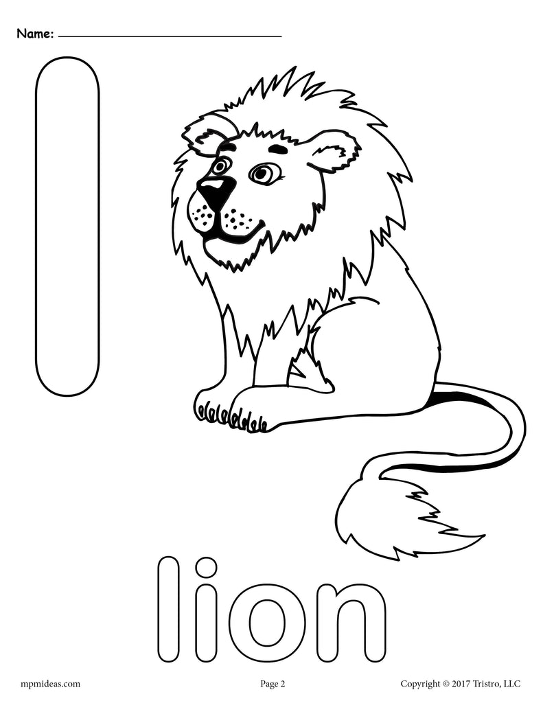 Letter L Alphabet Coloring Pages - 3 Printable Versions ...