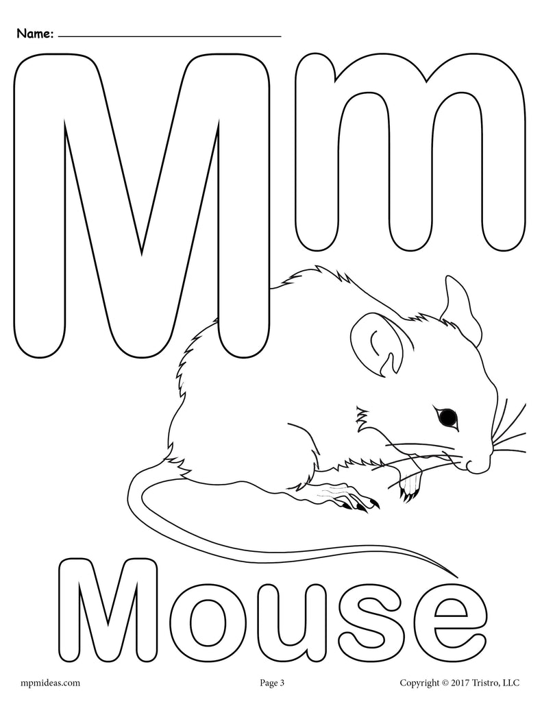 Letter M Alphabet Coloring Pages 3 FREE Printable Versions SupplyMe