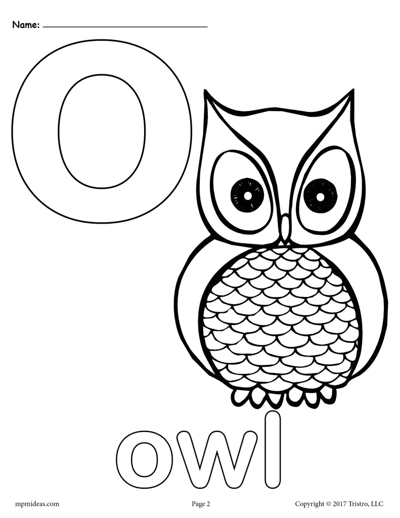 Letter O Alphabet Coloring Pages 3 Printable Versions Supplyme