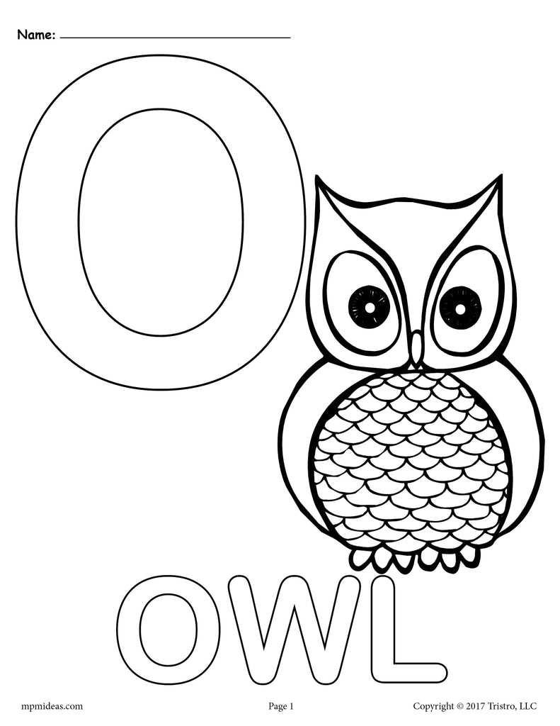 Letter O Alphabet Coloring Pages 3 FREE Printable