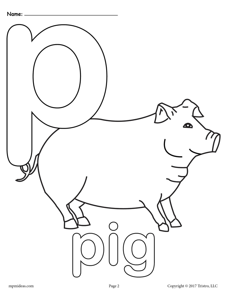 Letter P Alphabet Coloring Pages - 3 FREE Printable Versions! – SupplyMe
