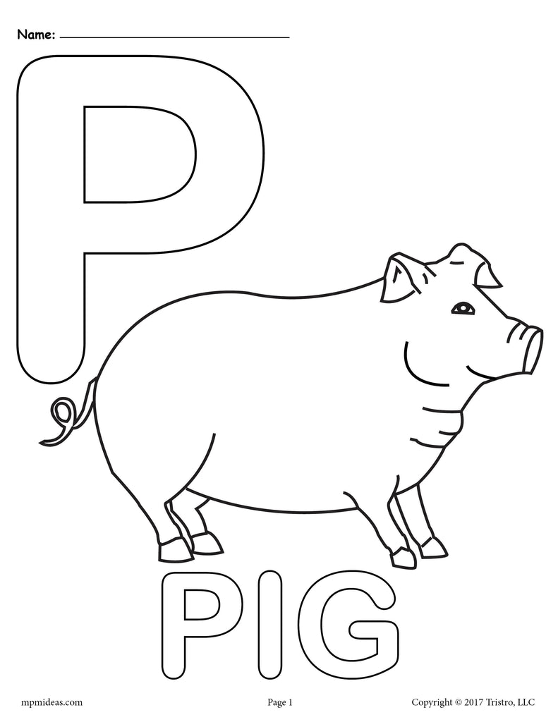 Letter P Alphabet Coloring Pages - 3 FREE Printable ...