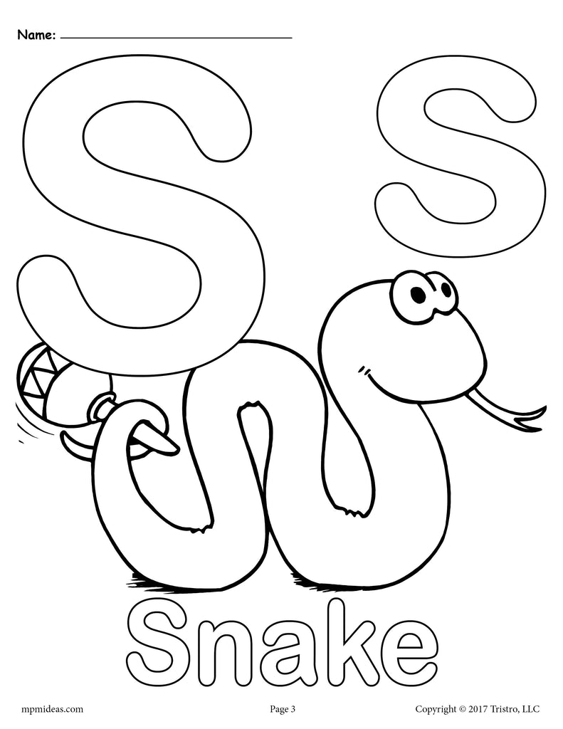 Letter S Alphabet Coloring Pages - 3 FREE Printable ...
