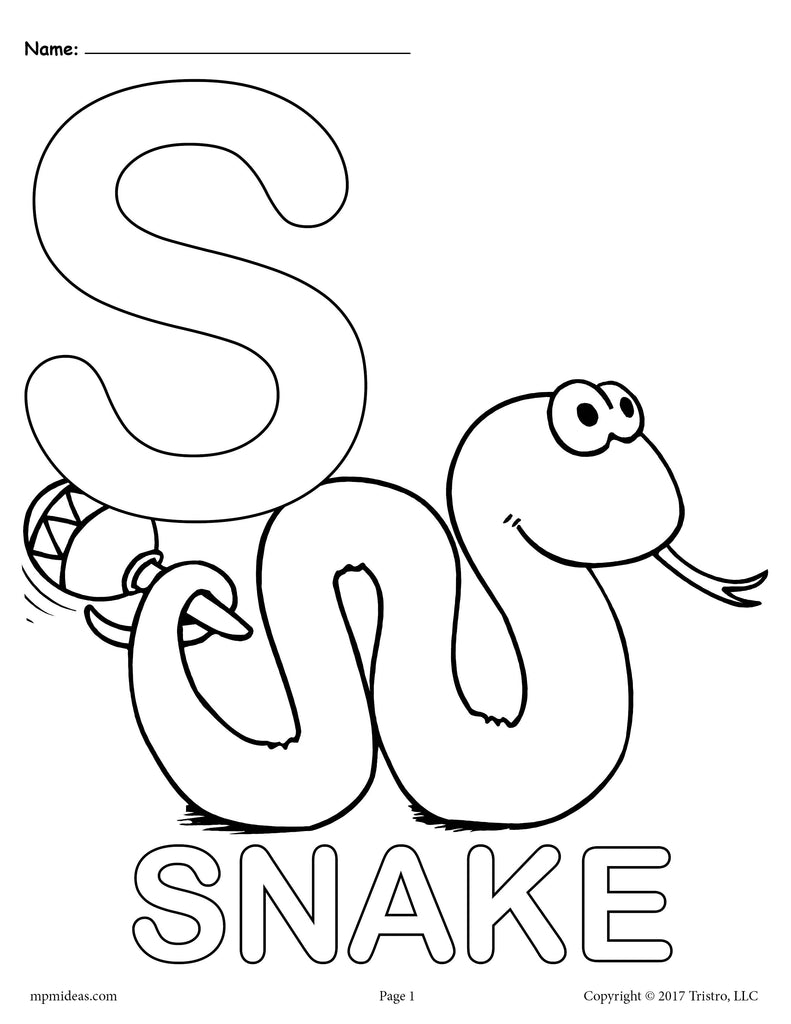 Letter S Alphabet Coloring Pages - 3 FREE Printable  