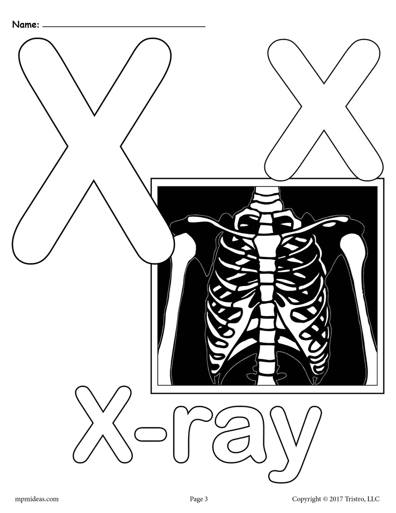 Letter X Alphabet Coloring Pages - 3 FREE Printable Versions! - SupplyMe