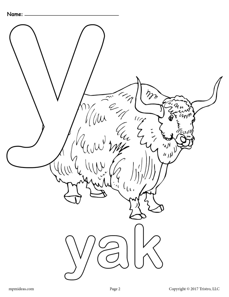 Download Letter Y Alphabet Coloring Pages - 3 Printable Versions! - SupplyMe