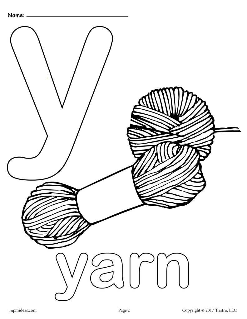 Download Letter Y Coloring Pages - Uppercase Y & Lowercase y - SupplyMe