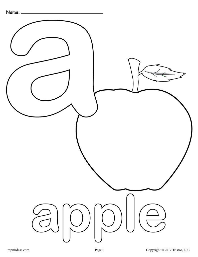 Letter A Alphabet Coloring Pages 3 FREE Printable