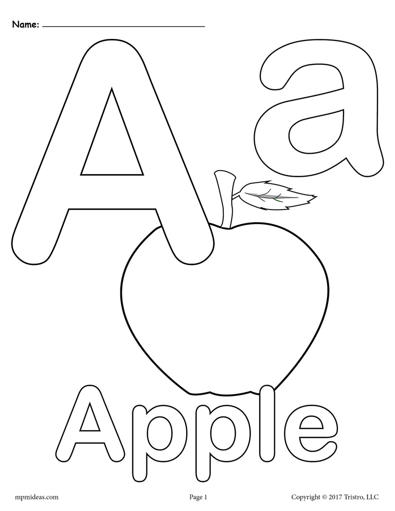 Letter A Alphabet Coloring Pages - 3 FREE Printable  