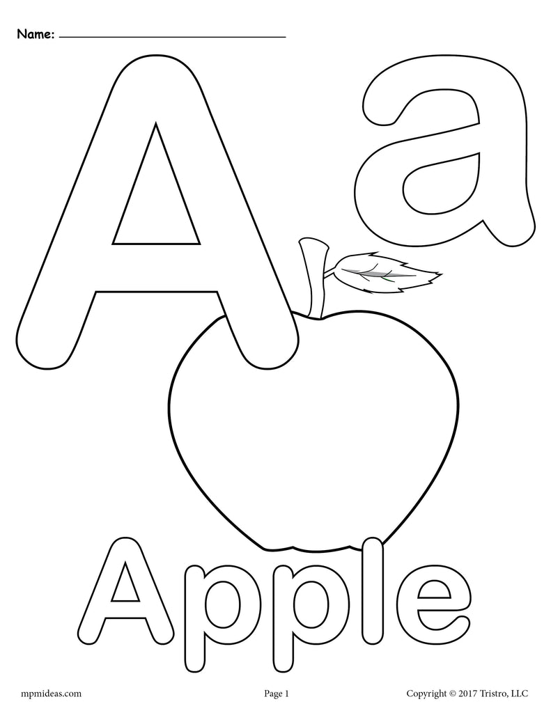 Letter A Coloring Pages - 3 Printable Alphabet Coloring Pages! – SupplyMe