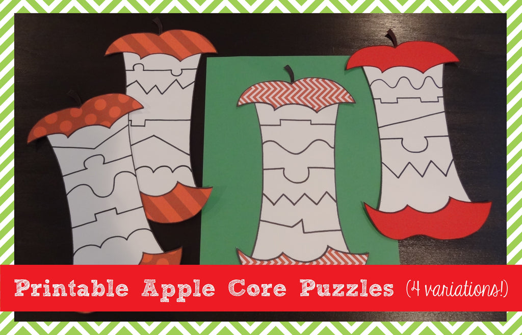 Printable Apple Core Puzzles (4 Variations!)