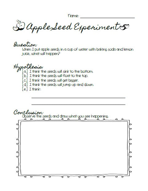 Jumping Apple Seeds - Fun Experiment with Free Printable!