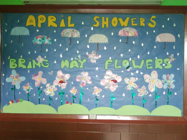 April Showers Bring May Flowers - Spring Bulletin Board – SupplyMe