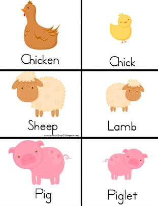 baby animal match game printable