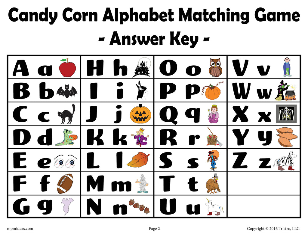 Candy Corn Alphabet Matching Game FREE Printable SupplyMe