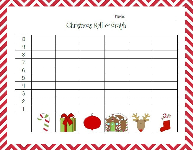 Christmas Roll & Graph Printable Activity