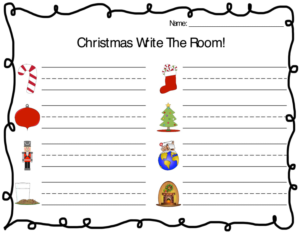 Christmas Write the Room Vocabulary Words Recording Worksheet - Page 2