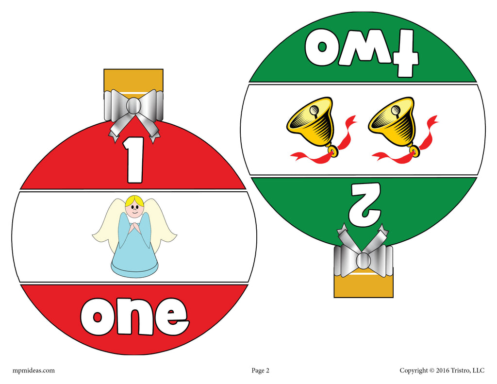 Christmas Ornaments Number Matching Game Numbers 1-10 - Page 1